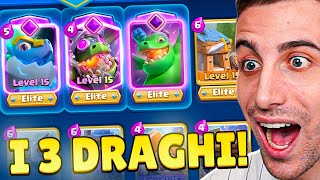 VINCO SEMPRE con i 3 DRAGHI EVOLUTI INSIEME! *Deck Fortissimo* Clash Royale ITA!