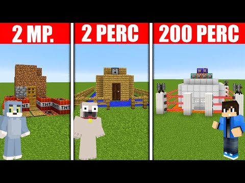 2 MÁSODPERC 2 PERC 200 PERC VÉDETT HÁZ ÉPÍTŐ KIHÍVÁS A MINECRAFTBAN!