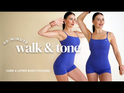 40 MIN WALKING WORKOUT FOR FAT LOSS, CORE AND UPPER BODY STRENGTH- Fat Burning | Walk at Home