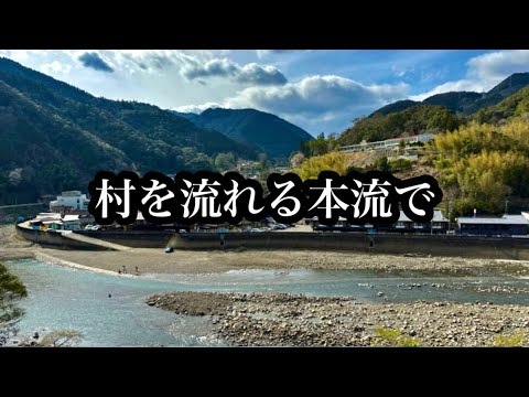 【本流】村の中心を流れる本流で大ヤマメを狙うと…