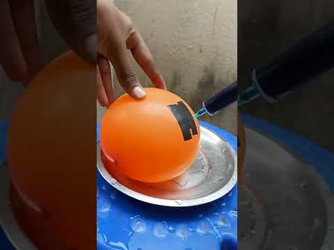 balloon and syringe experiment 🤩 gone wrong 🤯 #shorts