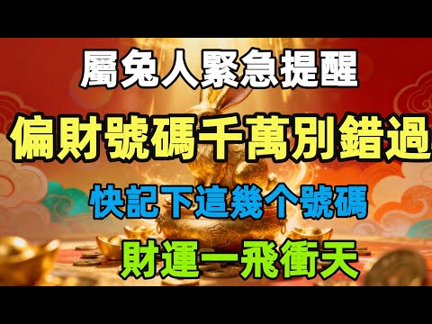 屬兔人緊急提醒！11月2號到6號，偏財號碼千萬別錯過，快記下這幾个號碼！財運一飛衝天！