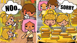 Twins Became Rich Because Have a Golden Hair | Toca Life Story | Toca Boca