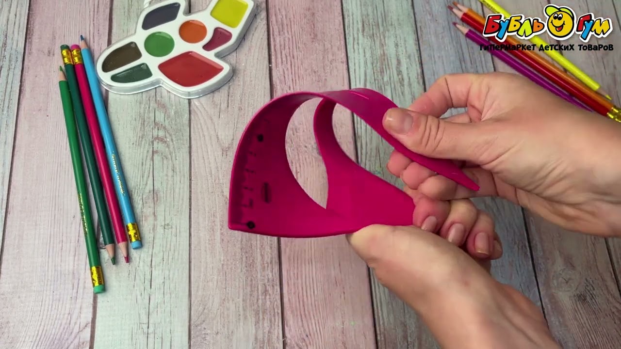 Треугольник пластиковый розовый 18см - видео Треугольник пластиковый розовый 18см - видео