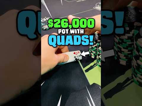 $26,000 POT with QUADSโ๏ธ #poker #shorts