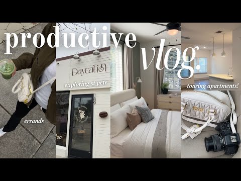 VLOG: touring apartments, lots of chats, pr unboxing, easy taco bowl dinner!