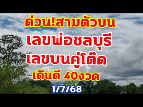 ด่วนพ่อชลบุรี เลขบนคู่โต๊ด 40งวดยังไม่หลุด ประเดิมงวดแรก 1/7/68