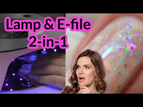 LED Lamp + Electric Nail File = 2 in 1 by Melodysusie Review | Inlay Gel Nail Art