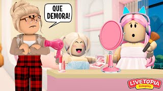 ROTINA DA NOITE DAS MENINAS NA CASA DA VOVÓ! Family Roleplay Livetopia - ROBLOX