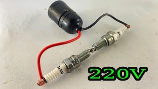 New How to make 220volt free electricity energy from spark plug & magnet