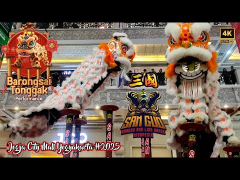 ACROBATIK LION DANCE 2025‼️BARONGSAI TONGGAK DI JOGJA CITY MALL 2025 BARONGSAI SAN GUO TERBARU