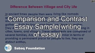 Comparison and Contrast Essay Sample(writing of essay)