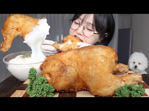 육즙좔좔! 바삭한 통닭 먹방🍗FRIED WHOLE CHICKEN MUKBANG ASMR