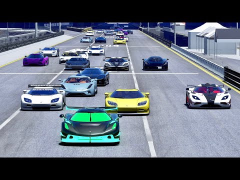 2 MILLION HP Koenigsegg Jesko Alien Engine vs All Koenigsegg Hypercars at Special Stage Route X