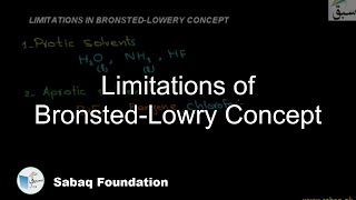 Limitations of Bronsted-Lowry Concept