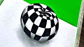 ✅🔴DIBUJA UNA ESFERA EN 3D, método fácil con ilusión óptica 🔴✅