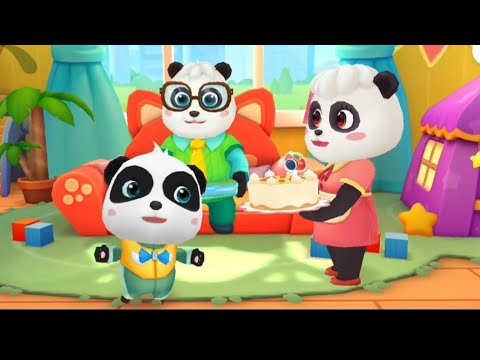 BAYI PANDA KIKI DAN IBU KIKI MEMBUAT KUE BERSAMA UNTUK KEJUTAN ULANG TAHUN | RUMAH BERMAIN BABYBUS