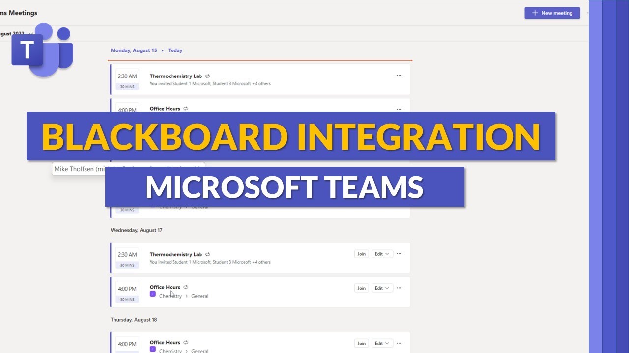 Blackboard and Microsoft Teams integration