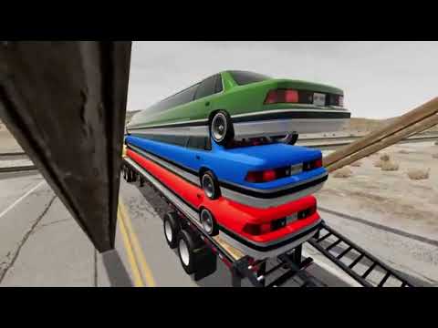 Small to Giant Cars vs Train and Rail - BeamNG.drive