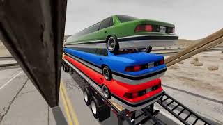 Small to Giant Cars vs Train and Rail - BeamNG.drive