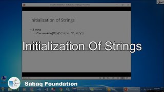 Initialization of Strings