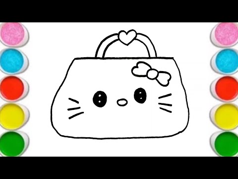 Çocuklar İçin Adım Adım Kolay Hello Kitty Çanta Çizimi  ✅ Hello Kitty Çanta Nasıl Çizilir?