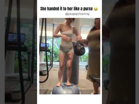 She handed it to her like a purse 👜 😂 #fitnessgoals