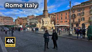 Rome Walking Tour 4K | January Walks & Coffee at Tazza d’Oro