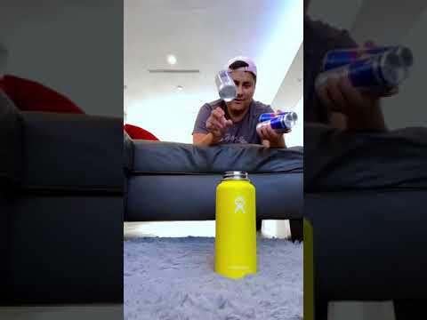TrickShot! Red Bull into a hydro flask #shorts
