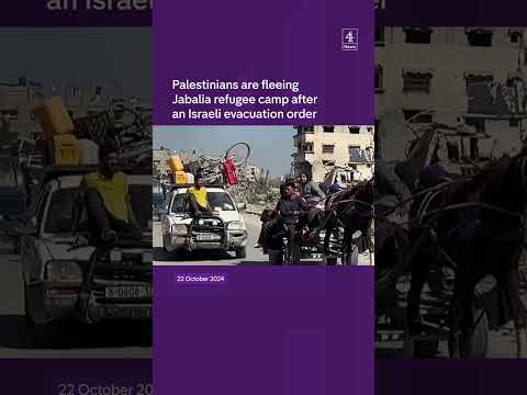 Palestinians flee Jabalia refugee camp