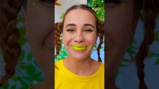 Yellow Then Black Lipstick: A Bold and Unique Look! 💄🖤💛 #makeup #creative