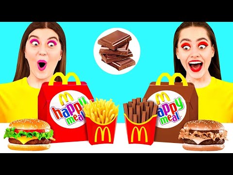 Real Food vs Chocolate Food Challenge #9 by DaRaDa Challenge