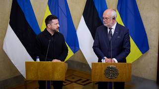 Спілкування Володимира Зеленського з медіа разом із Президентом Естонії Аларом Карісом