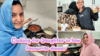 Cooking for Daughter in law's favourite dinner 