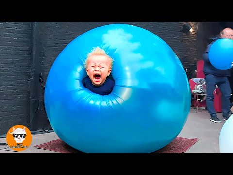 Boom!!! FUNNY Babies Shocked in Pop Balloons - Funny Baby Videos | Just Funniest