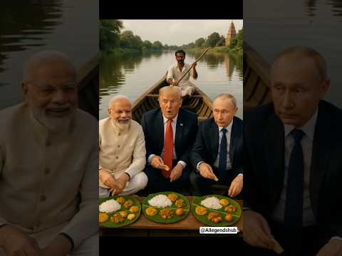 Modi Ji, Trump & Putin Eat Veg Thali on a Boat in India 🇮🇳🛶 | Epic Desi River Feast!