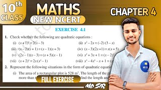 Class - 10 Ex - 4.1, Q1 to Q2 Quadratic Equations || New NCERT || CBSE || Md Sir