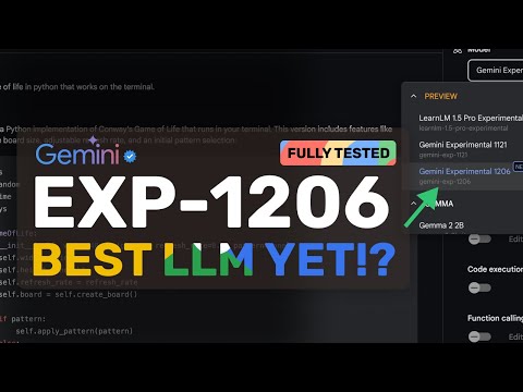 Gemini Experimental 1206 : This NEW FREE Gemini Model is THE BEST LLM Yet? (Beats Sonnet, GPT-4O)