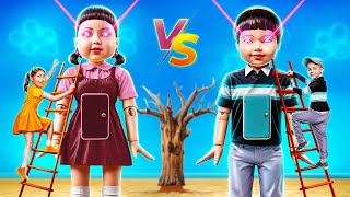 Squid Game 3: We build a NEW Doll at Home! I was adopted by Squid Game Family!?