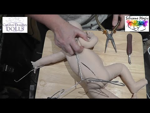 Silicone baby doll - inserting a full body armature