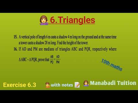 10th class math| Chapter 6| Triangles| Exercise 6.3| Q no 15&16|with notes| CBSE |NCERT|