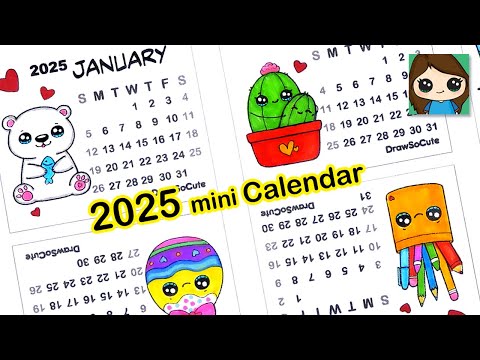 DrawSoCute 2025 mini Desk Calendar 🥰 FREE Easy DIY Craft