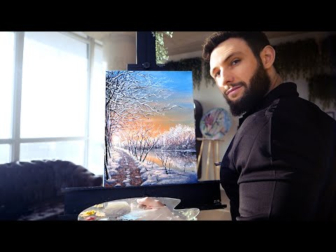 I painted a Winter Landscape at Sunrise and You Can Too