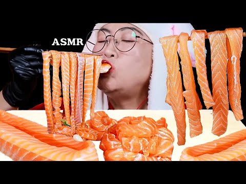 ASMR MUKBANG 연어국수 리얼사운드 먹방, SALMON NOODLE EATING SOUNDS