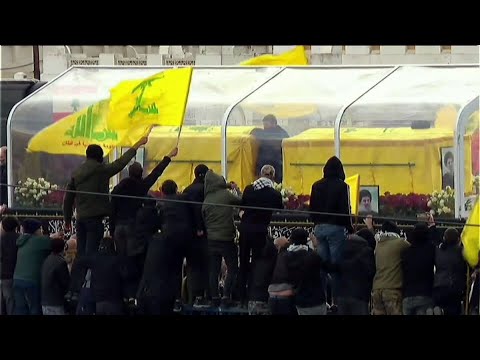 Mourners take part in funeral procession of slain Hezbollah chief in Beirut | AFP