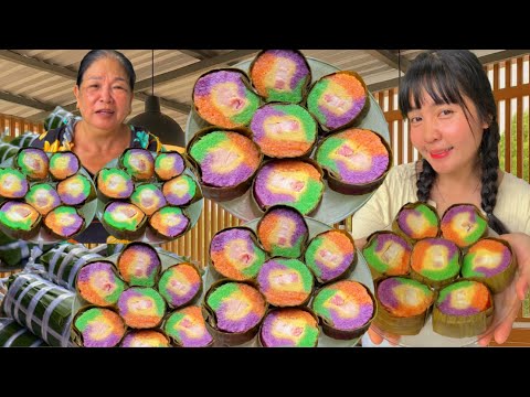 Cách Gói Bánh Tét Ba Màu Thịt Ba Rọi Của Mẹ Nhìn Ngon Và Hấp Dẫn | Huỳnh Như Vlogs
