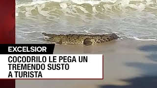 Joven se salva del ataque de un cocodrilo en playa de Puerto Vallarta