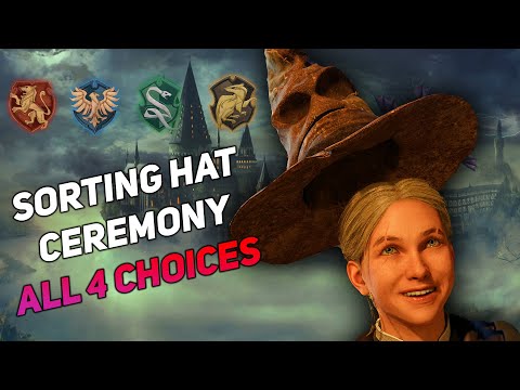 Sorting Hat Ceremony All 4 Choices – Hogwarts Legacy