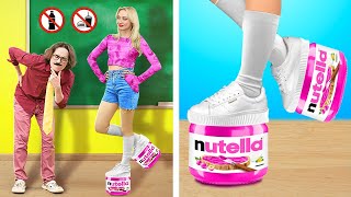 123 GO! CHALLENGE ESCABULLENDO DULCES A LA ESCUELA 🍬Trucos Divertidos Y Hackeos Que Necesitas Probar