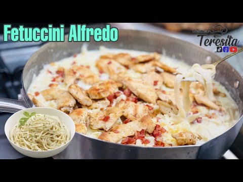 Fetuccini Alfredo cremosito receta facilita ⬇️#receta  #recetasfaciles